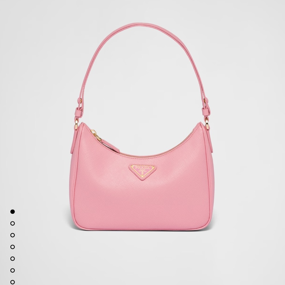 Prada re-edition Saffiano leather mini bag in Petal Pink